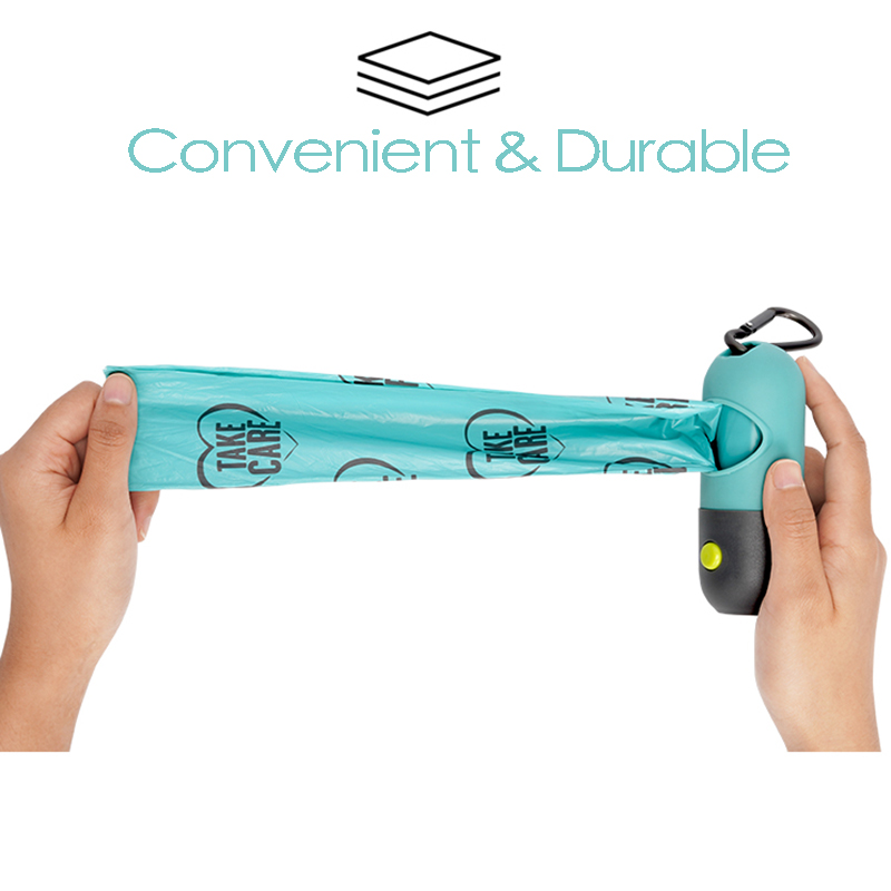 Illuminated LED Dog Waste Bag Dispenser: Portable & Eco-Friendly Pet Poop Bag Holder with Light - Includes Metal Carabiner
