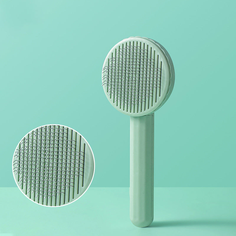 Pet Hair Remover & Grooming Brush: Gentle & Efficient Deshedding Tool for Cats and Dogs - Easy-Clean Stainless Steel Pins