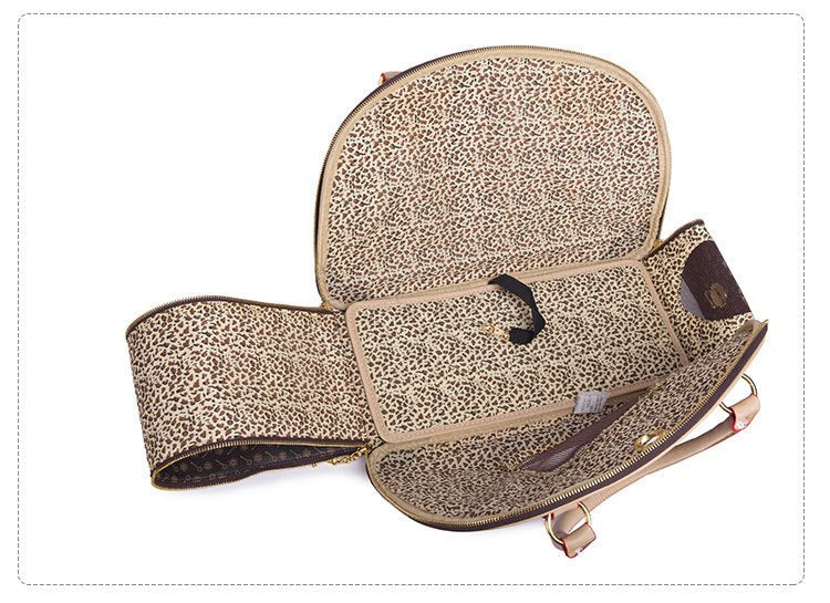 Lightweight & Breathable Pet Travel Bag: Durable PU Leather Carrier for Dogs & Cats - Ideal for Outdoor Activities