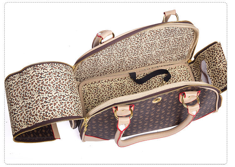 Lightweight & Breathable Pet Travel Bag: Durable PU Leather Carrier for Dogs & Cats - Ideal for Outdoor Activities