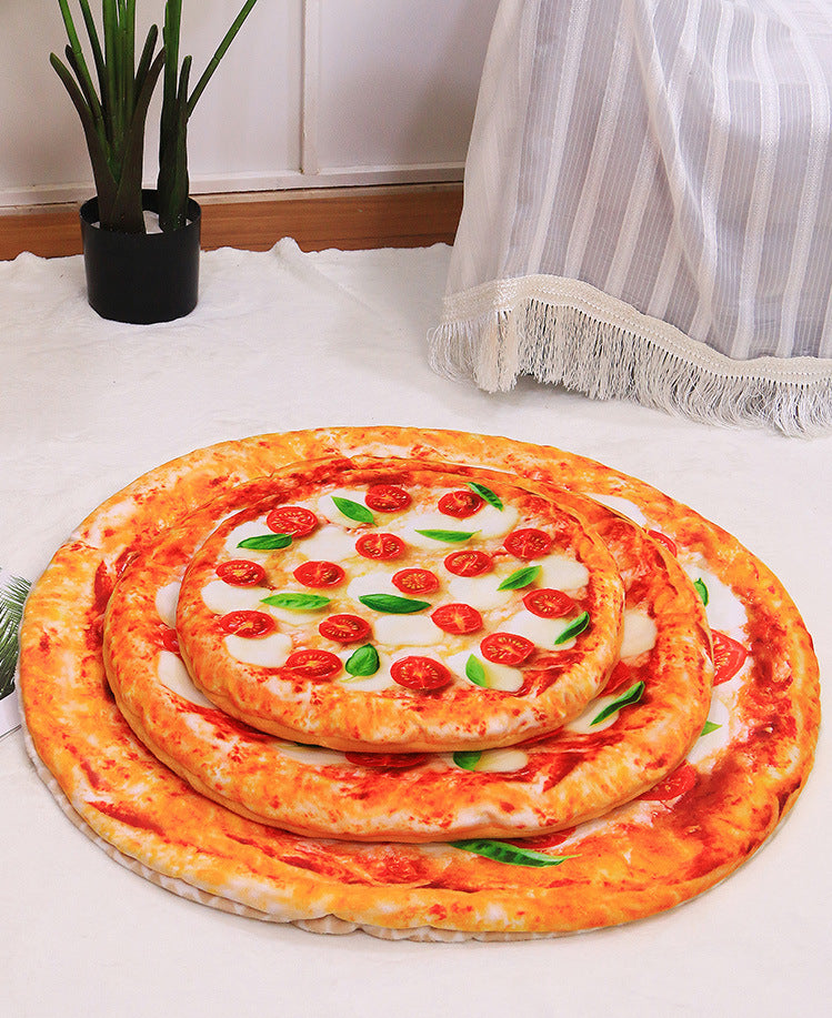 Deluxe Comfort Food-Themed Pet Beds: 3D Pizza, Avocado, & More - Soft, Thickened Blanket and Mat Options for Dogs and Cats