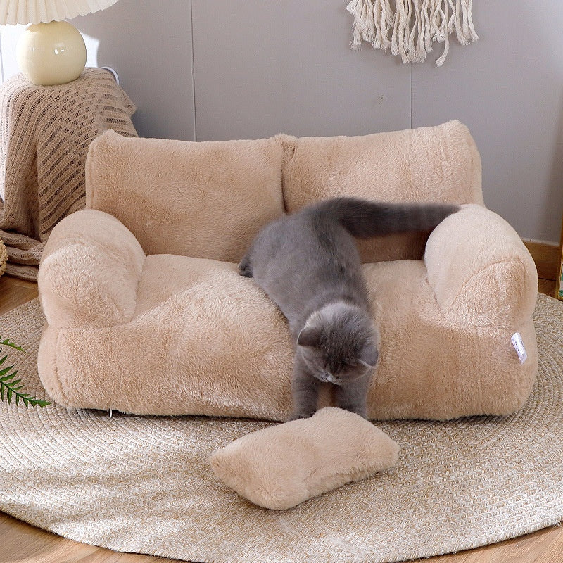 Luxurious Plush Pet Sofa Bed: Ultimate Comfort for Cats & Small to Medium Dogs