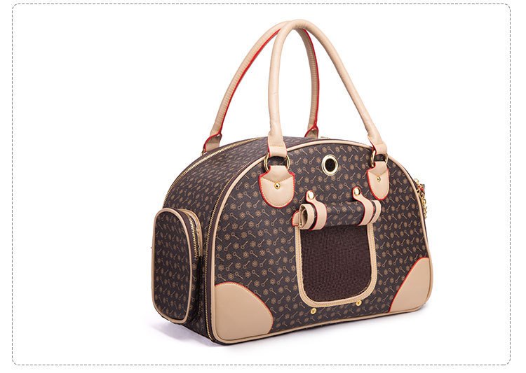 Lightweight & Breathable Pet Travel Bag: Durable PU Leather Carrier for Dogs & Cats - Ideal for Outdoor Activities