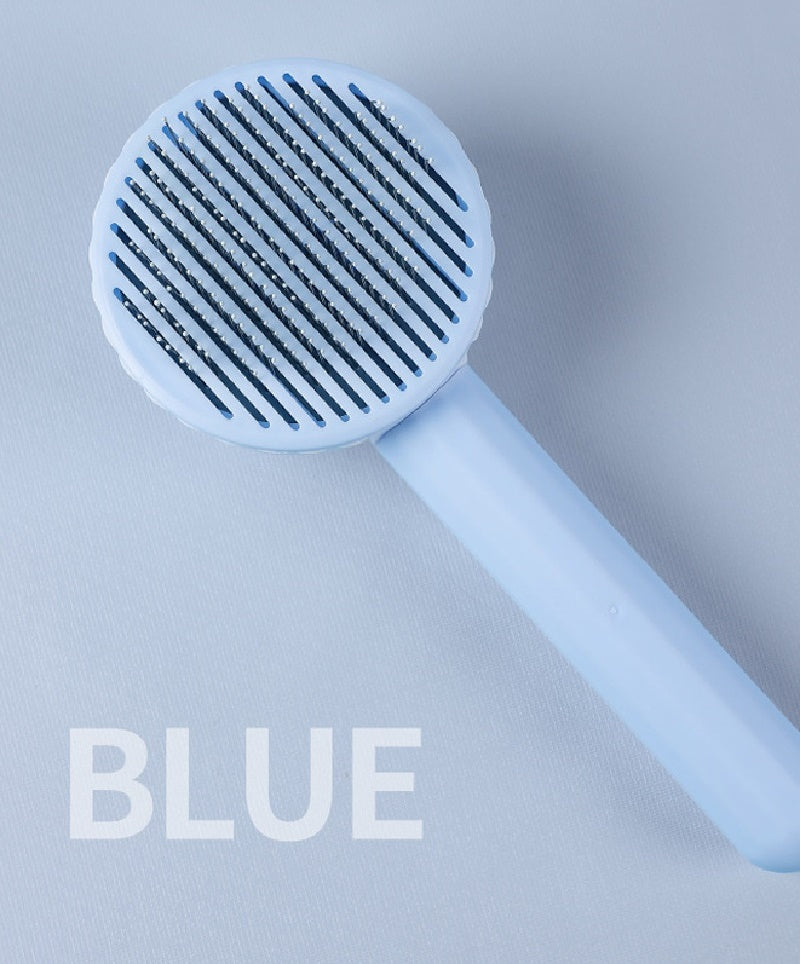 Pet Hair Remover & Grooming Brush: Gentle & Efficient Deshedding Tool for Cats and Dogs - Easy-Clean Stainless Steel Pins