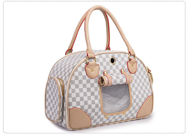 Lightweight & Breathable Pet Travel Bag: Durable PU Leather Carrier for Dogs & Cats - Ideal for Outdoor Activities