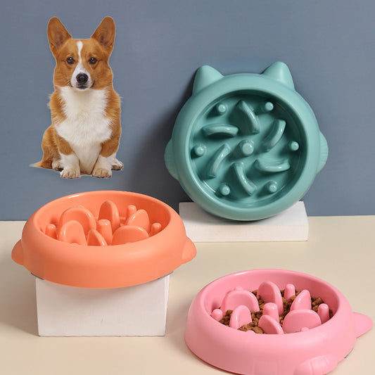 Anti-Gulp Dog & Cat Bowl: Interactive Slow Feeder Dish for Healthier Eating Habits - Eco-Friendly, Durable Material