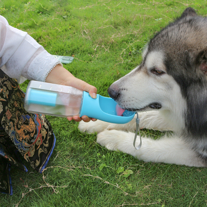 3-in-1 Multifunctional Pet Travel Companion: Portable Water & Food Dispenser with Built-In Poop Bag Holder