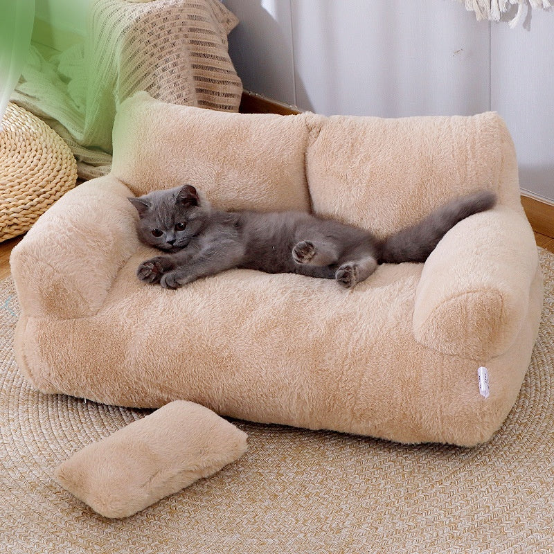 Luxurious Plush Pet Sofa Bed: Ultimate Comfort for Cats & Small to Medium Dogs