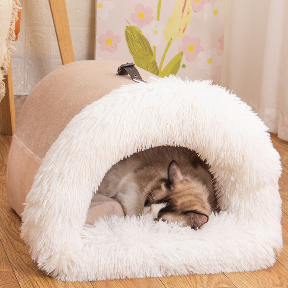 Luxurious Warm Pet House Bed for Cats and Small to Medium Dogs