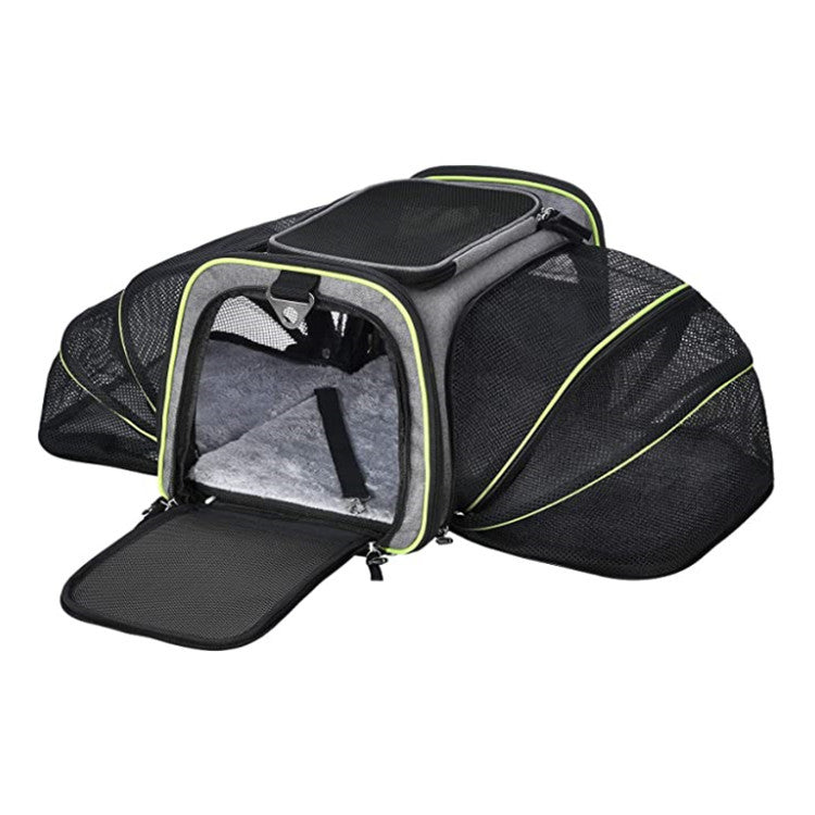 Airline-Approved Expandable Pet Carrier: Reflective & Breathable Travel Bag for Cats and Dogs - Foldable & Durable