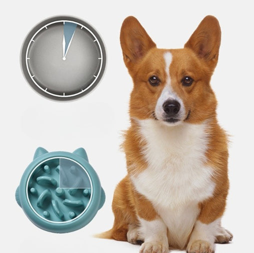 Anti-Gulp Dog & Cat Bowl: Interactive Slow Feeder Dish for Healthier Eating Habits - Eco-Friendly, Durable Material