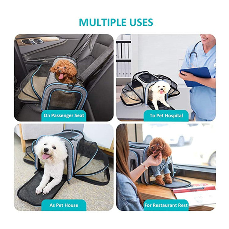 Airline-Approved Expandable Pet Carrier: Reflective & Breathable Travel Bag for Cats and Dogs - Foldable & Durable