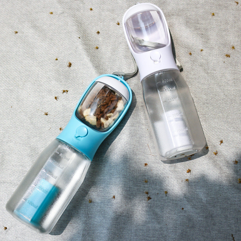 3-in-1 Multifunctional Pet Travel Companion: Portable Water & Food Dispenser with Built-In Poop Bag Holder