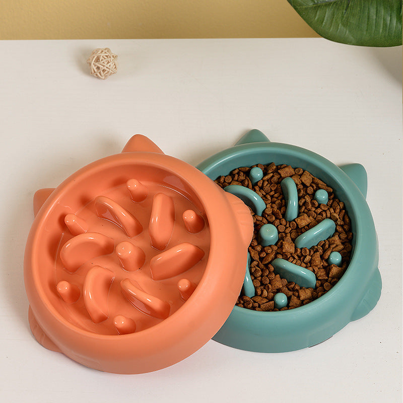 Anti-Gulp Dog & Cat Bowl: Interactive Slow Feeder Dish for Healthier Eating Habits - Eco-Friendly, Durable Material