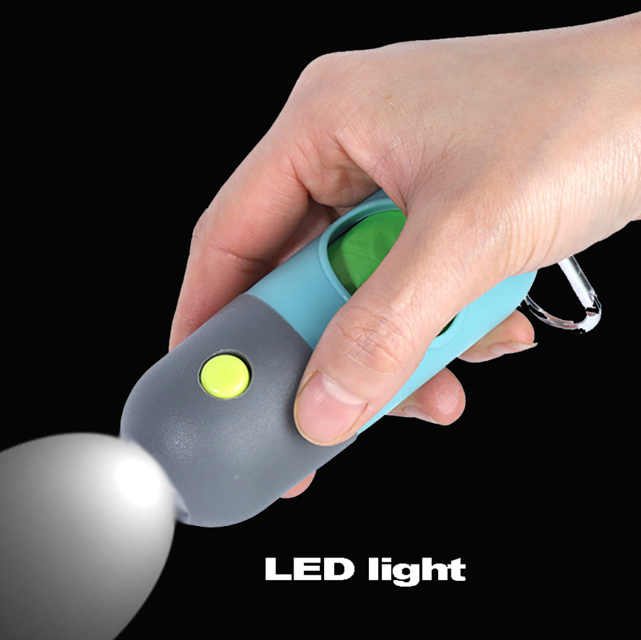 Illuminated LED Dog Waste Bag Dispenser: Portable & Eco-Friendly Pet Poop Bag Holder with Light - Includes Metal Carabiner