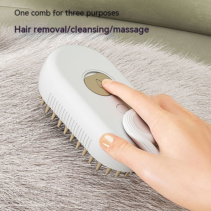 3-in-1 Electric Steam Pet Grooming Brush: Hydrating Spray Comb for Cats & Dogs - Enhances Coat Health & Eases Grooming