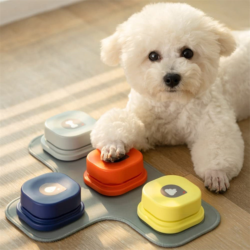 Recordable, Easy-to-Use Talking Toy for Dogs and Cats, Interactive Pet Communication Buttons in 4 Colors