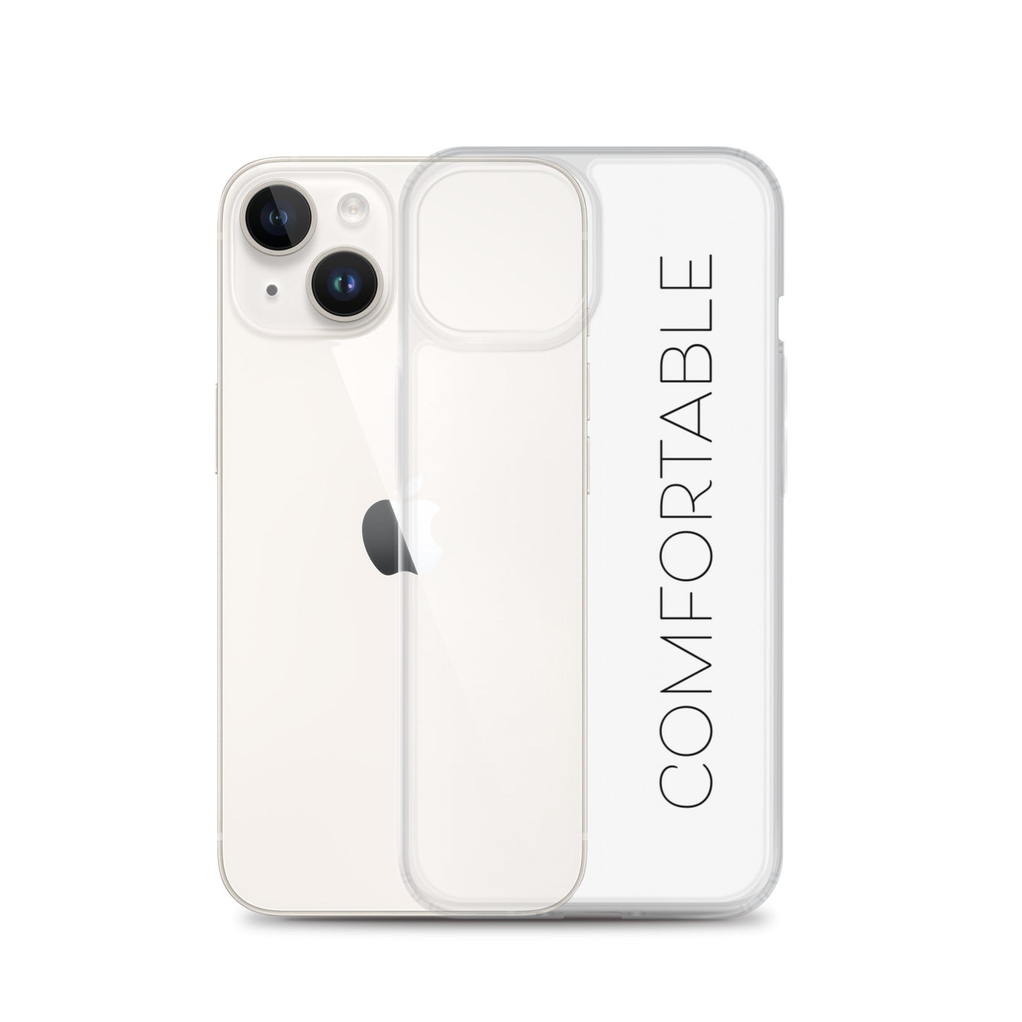 "Comfortable" iPhone Case (Black Text)