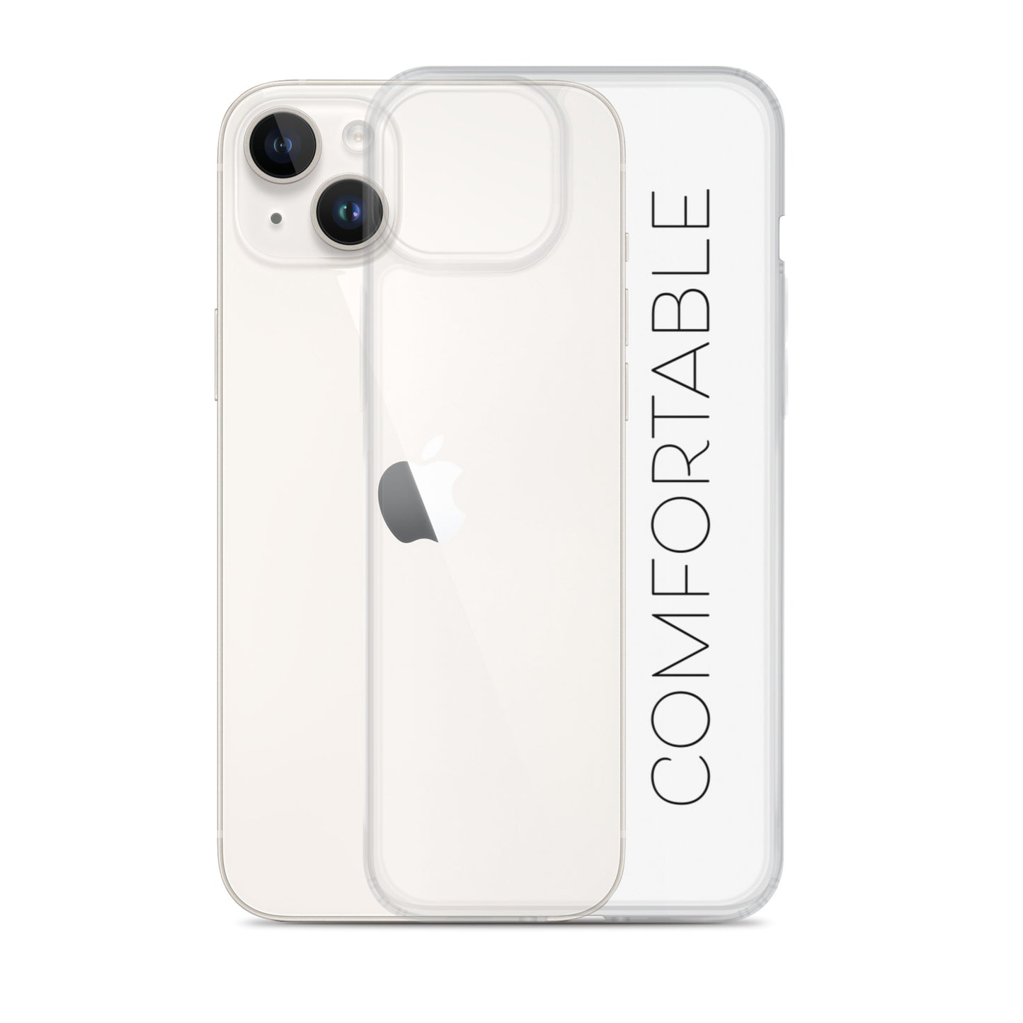 "Comfortable" iPhone Case (Black Text)