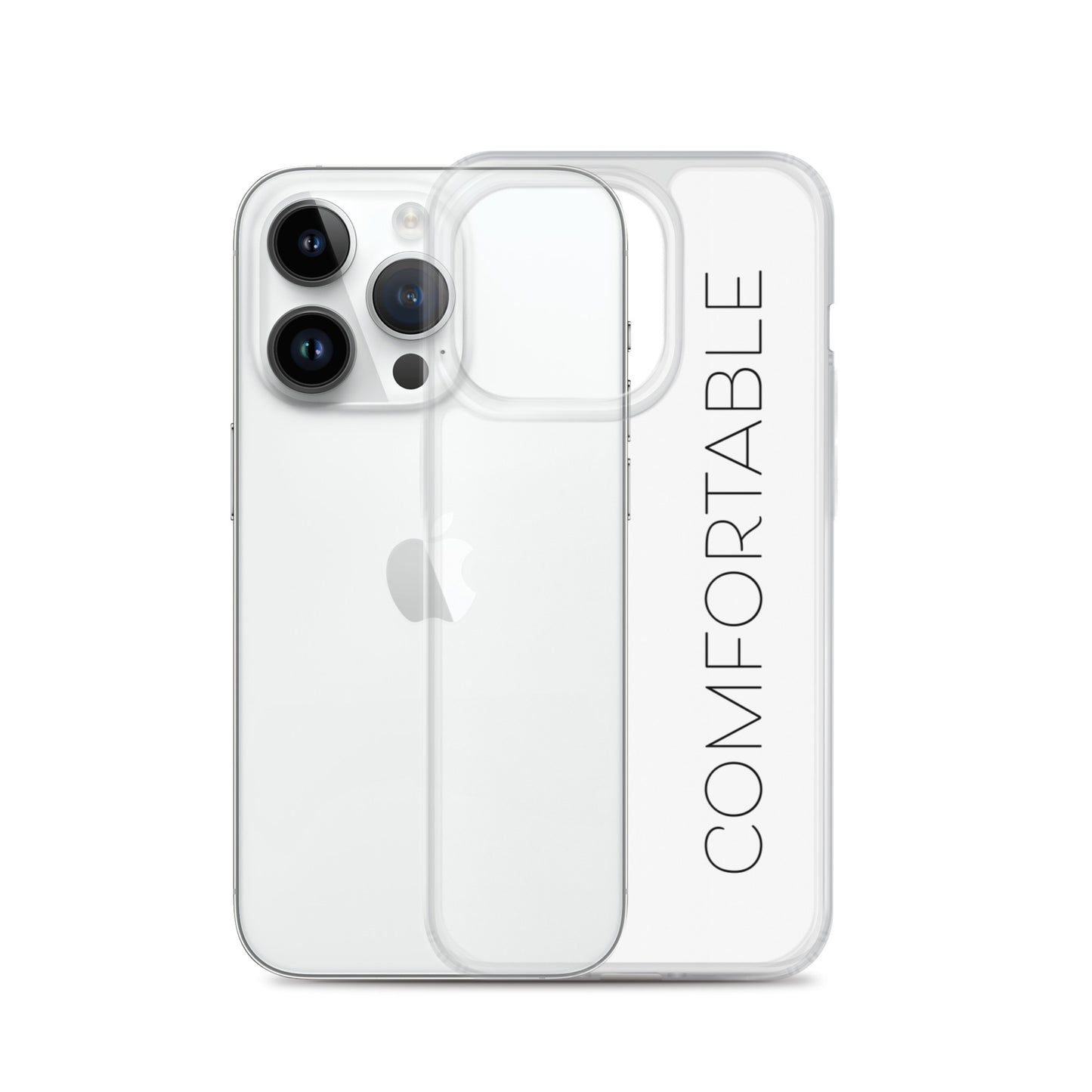 "Comfortable" iPhone Case (Black Text)