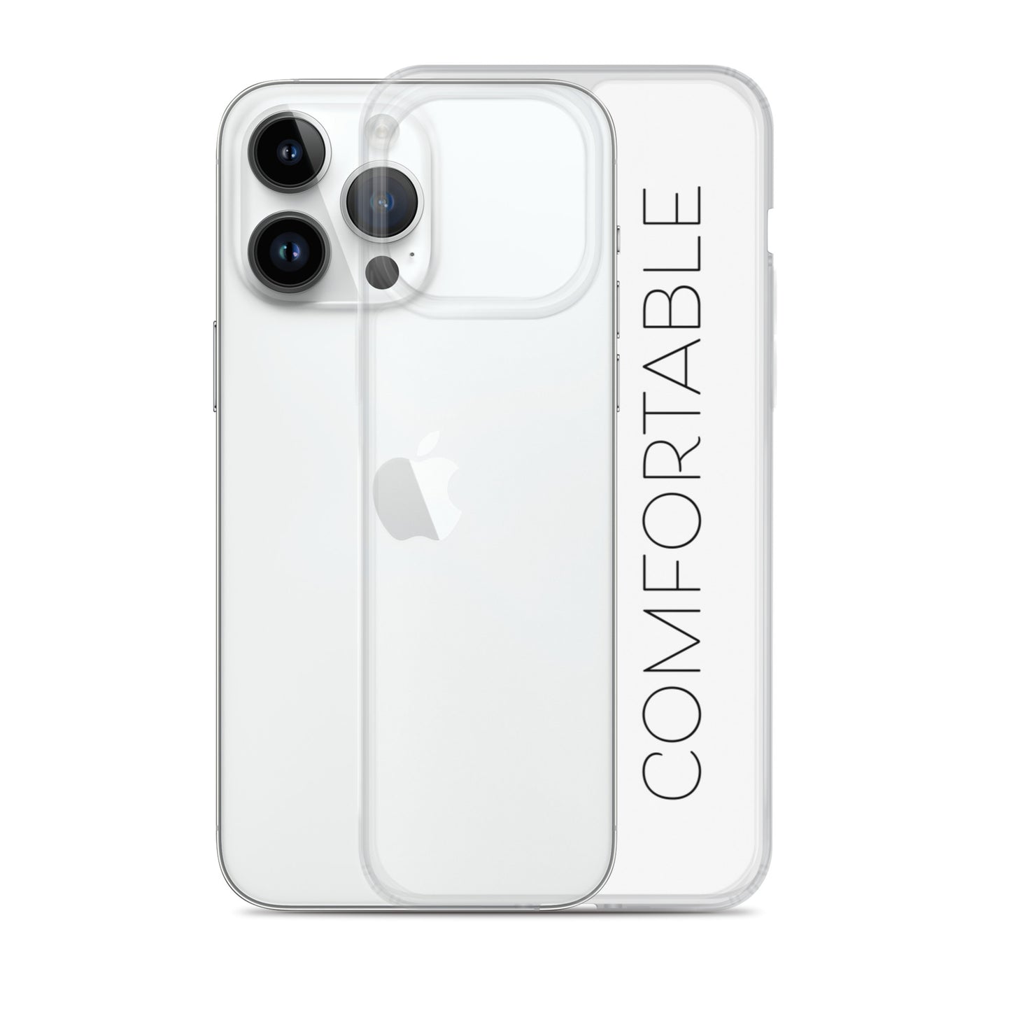 "Comfortable" iPhone Case (Black Text)