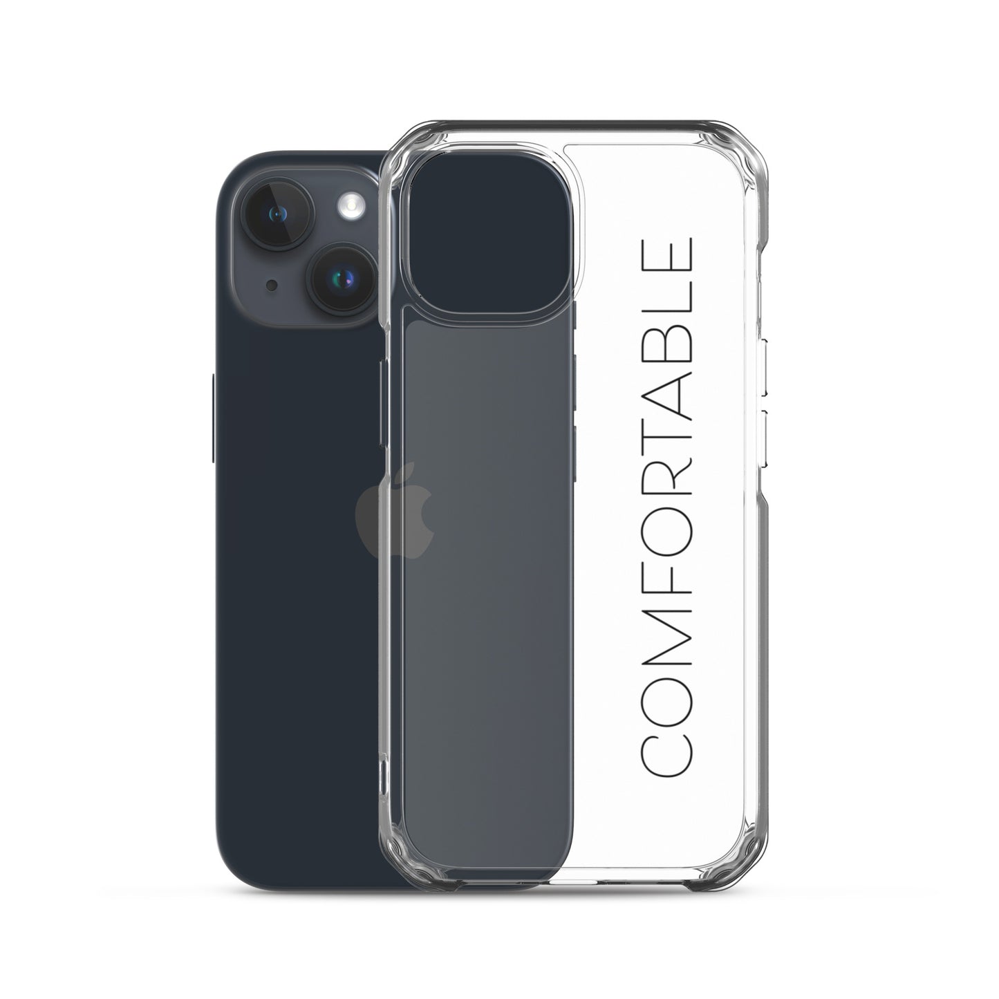 "Comfortable" iPhone Case (Black Text)