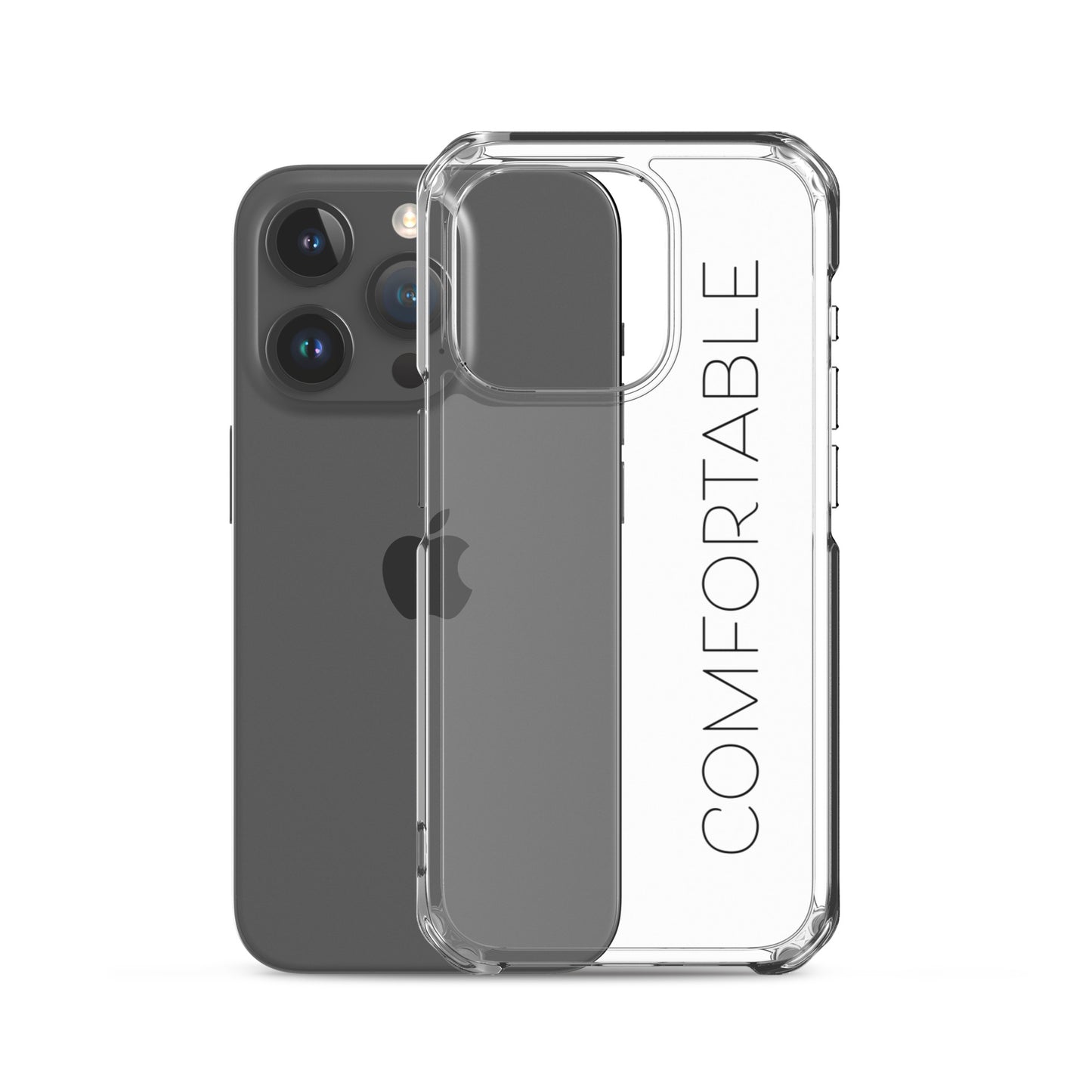 "Comfortable" iPhone Case (Black Text)