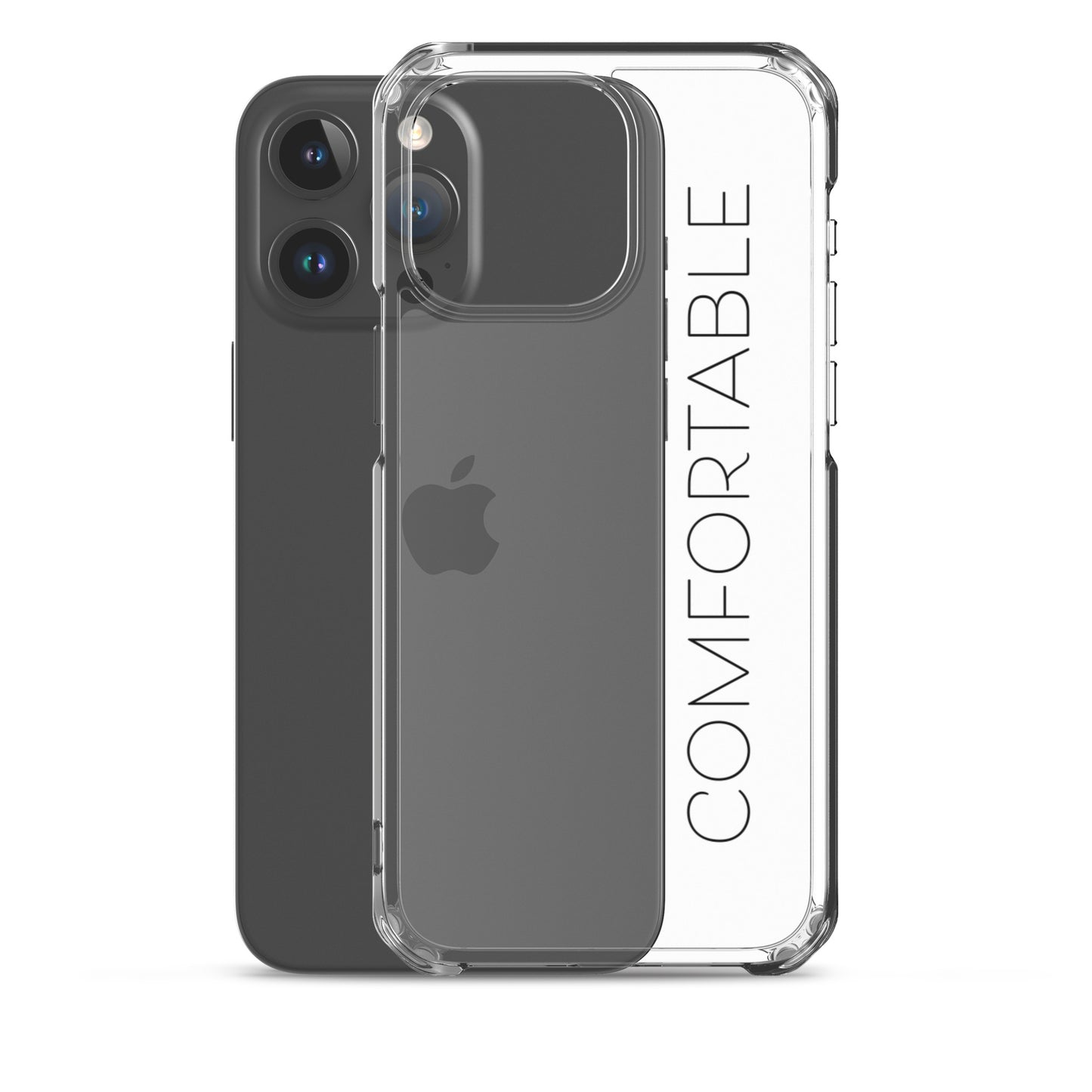 "Comfortable" iPhone Case (Black Text)