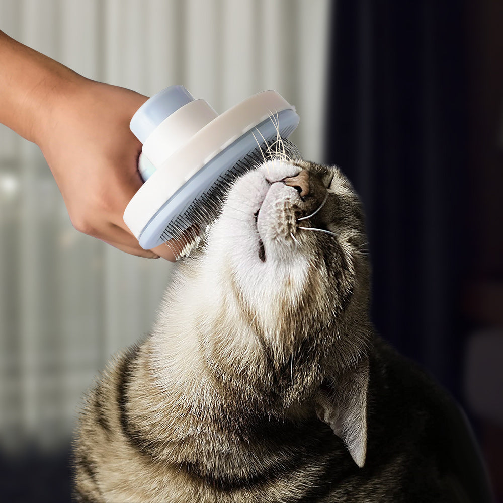 Pet Hair Remover & Grooming Brush: Gentle & Efficient Deshedding Tool for Cats and Dogs - Easy-Clean Stainless Steel Pins