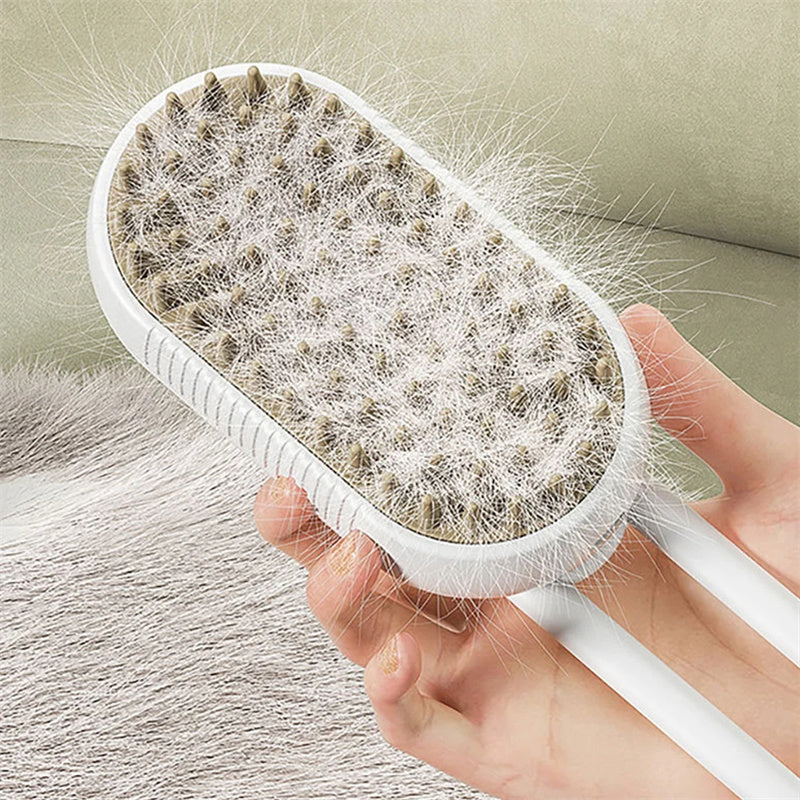 3-in-1 Electric Steam Pet Grooming Brush: Hydrating Spray Comb for Cats & Dogs - Enhances Coat Health & Eases Grooming