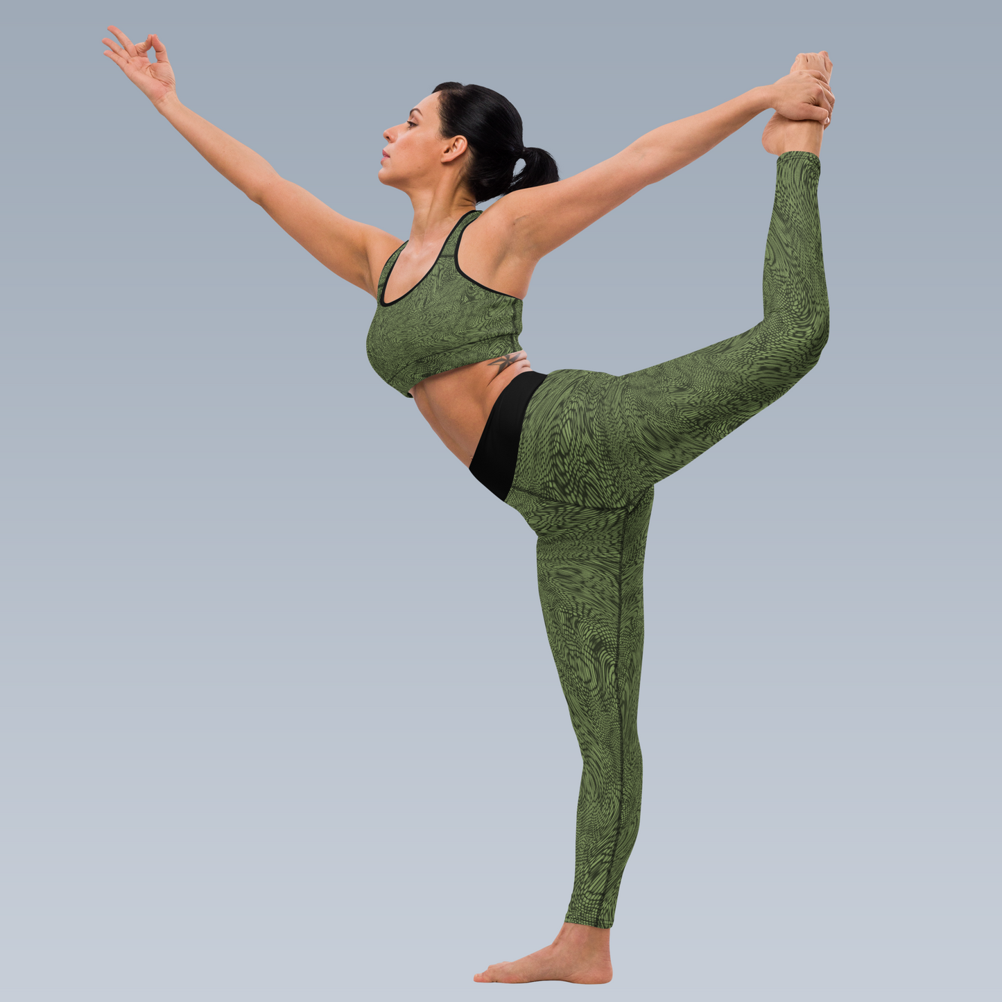 Fractal Yoga Leggings (Desert Green)
