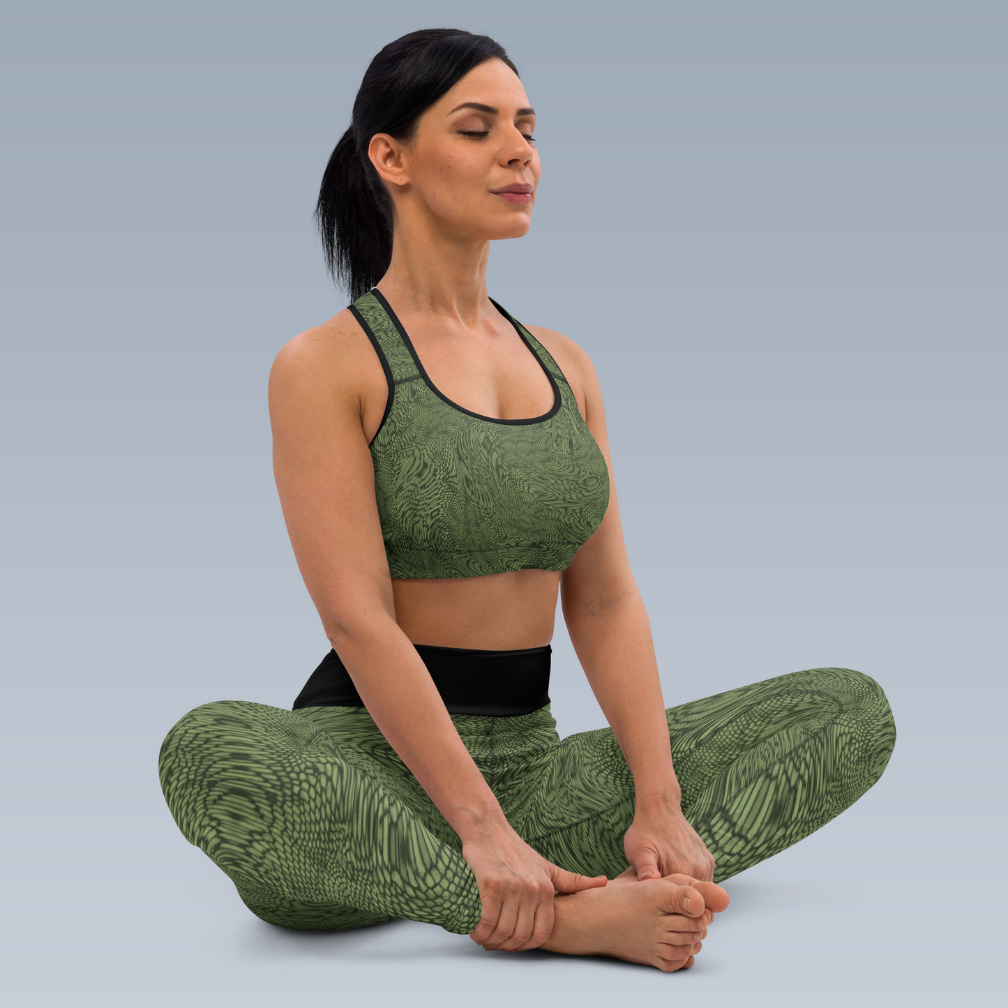 Fractal Yoga Leggings (Desert Green)