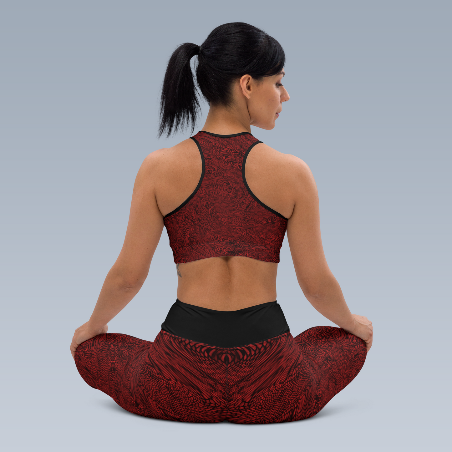 Fractal Yoga Leggings (Blood Red)