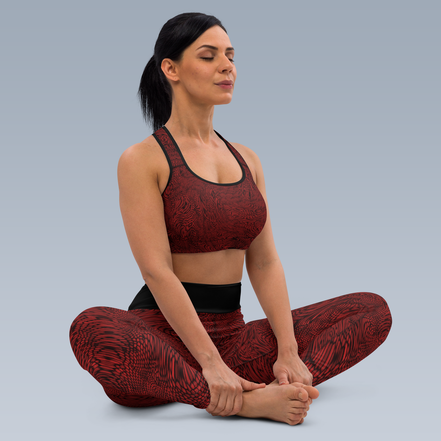 Fractal Sports Bra (Blood Red)