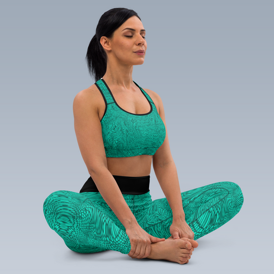 Fractal Sports Bra (Teal)