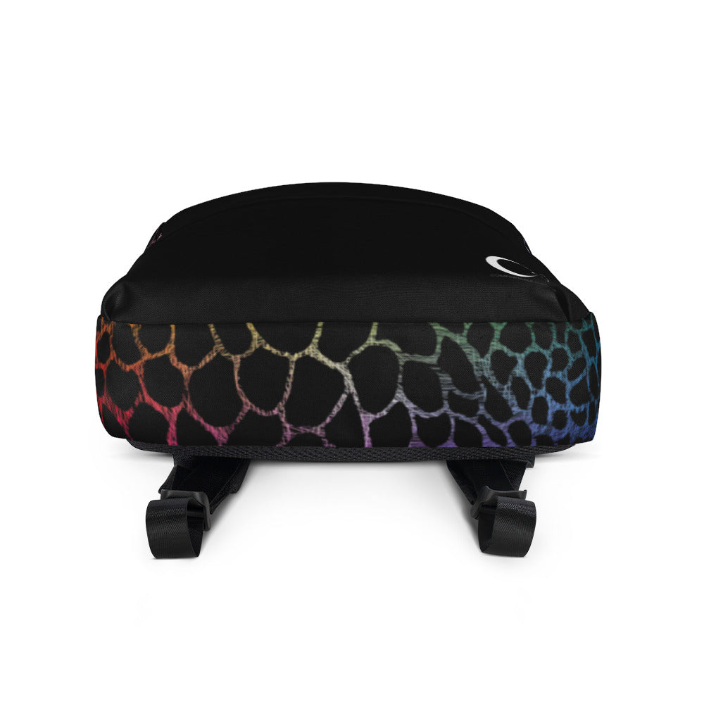 Wild Rainbow Outline Medium Size Backpack With Front Pocket | Water-Resistant Laptop Backpack with Multiple Pockets for Daily Use or Sports | - Comfortable Culture - Backpacks - Comfortable Culture