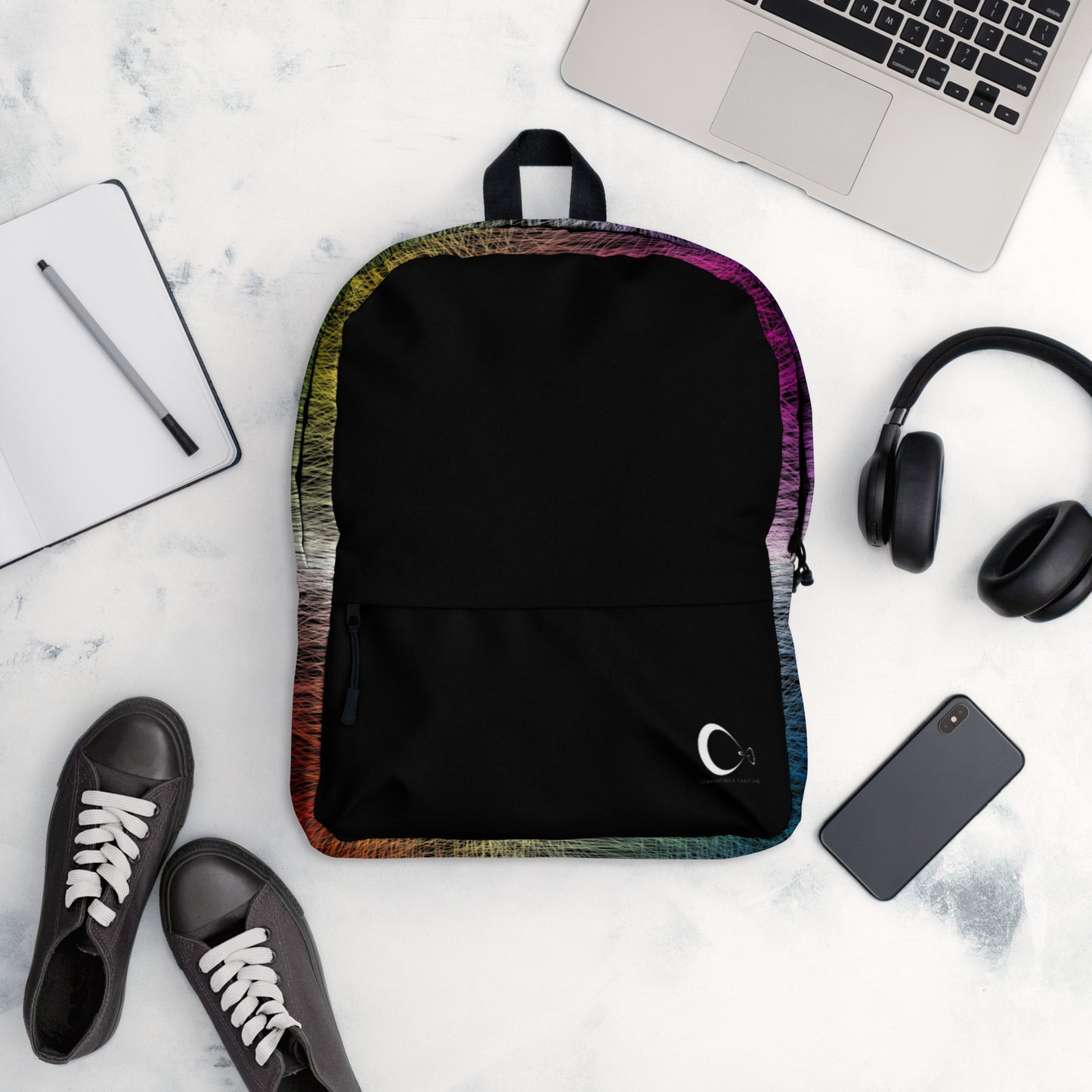 Wild Rainbow Medium Size Backpack With Front Pocket | Water-Resistant Laptop Backpack with Multiple Pockets for School, Daily Use, or Sports | - Comfortable Culture - Backpacks - Comfortable Culture