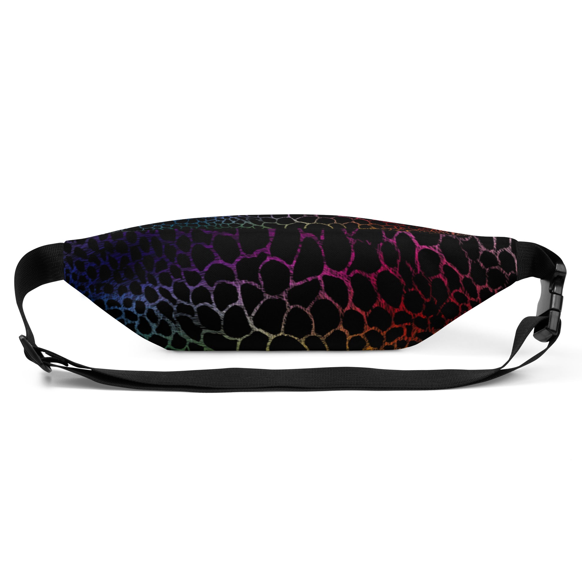 Wild Rainbow Outline Fanny Pack | Colorful Organic Print | Festival Bum Bag | Belt Bag | Waist Pack | - Comfortable Culture - Fanny Packs - Comfortable Culture