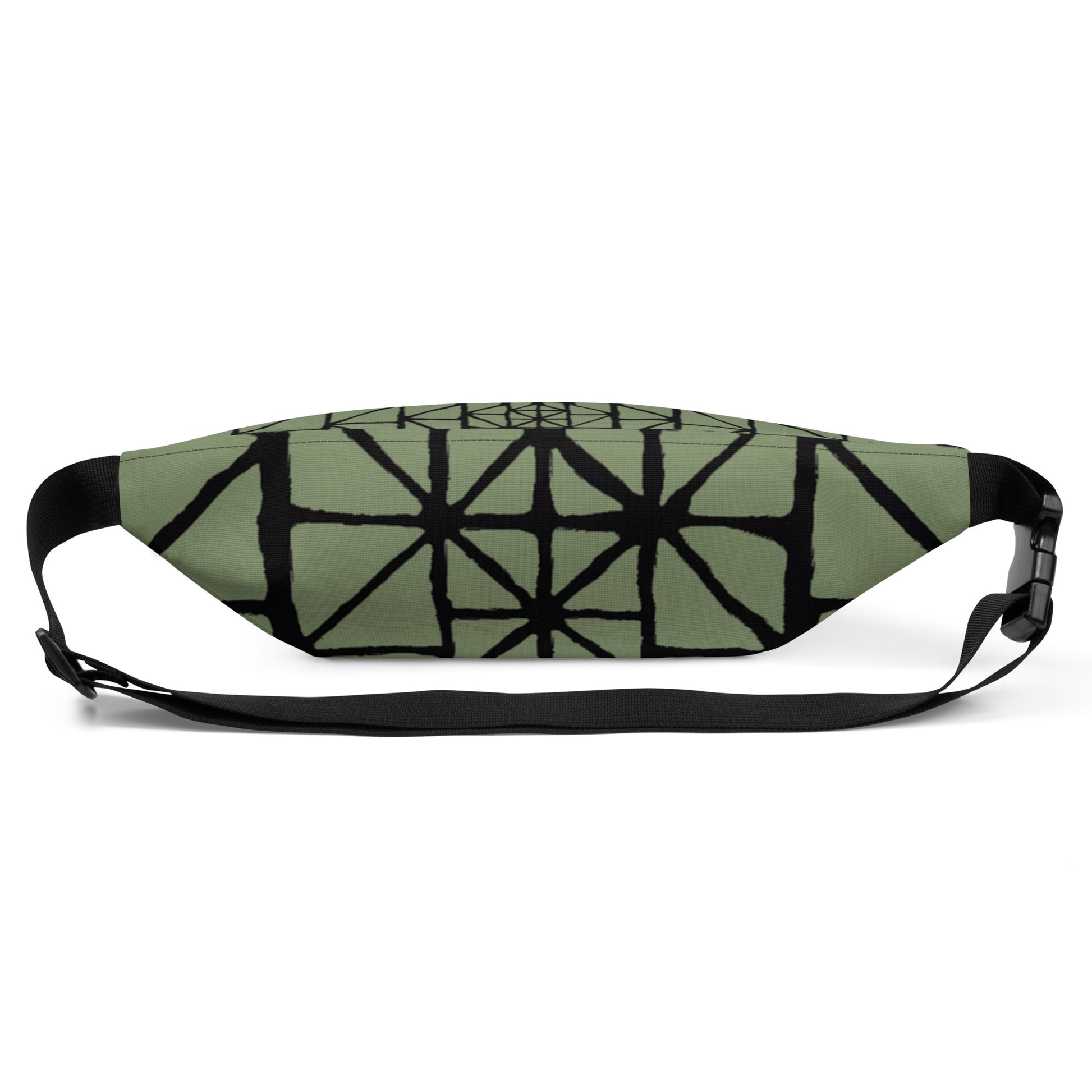 Tribal Pattern Fanny Pack (Desert Chaparral Green) | Festival Bum Bag | Belt Bag | Waist Pack | Geometric Pattern | - Comfortable Culture - Fanny Packs - Comfortable Culture