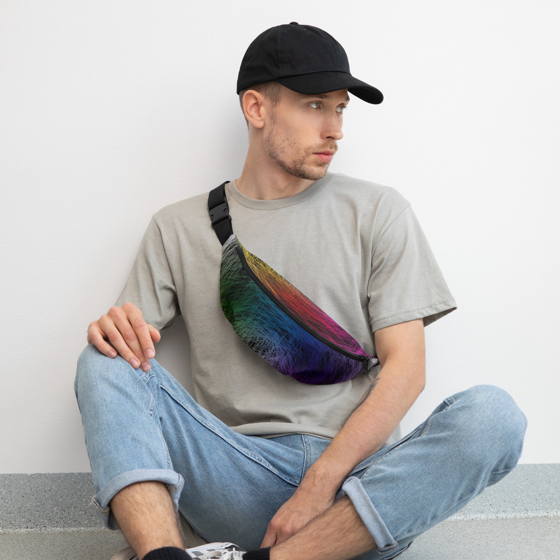 Wild Rainbow Fanny Pack | Festival Bum Bag | Belt Bag | Waist Pack | - Comfortable Culture - S/M - Fanny Packs - Comfortable Culture