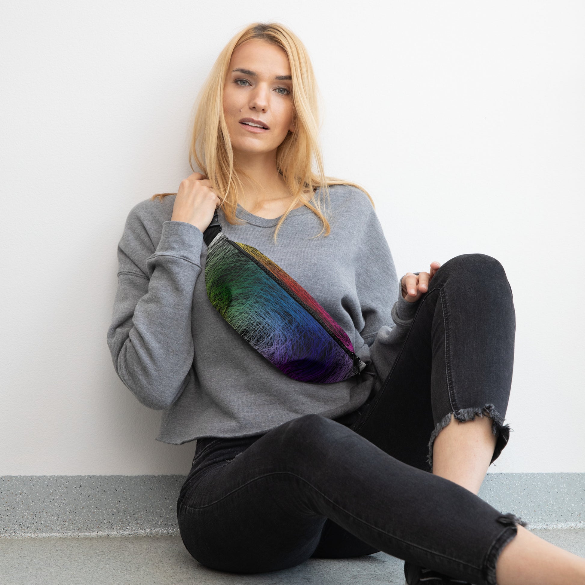 Wild Rainbow Fanny Pack | Festival Bum Bag | Belt Bag | Waist Pack | - Comfortable Culture - Fanny Packs - Comfortable Culture