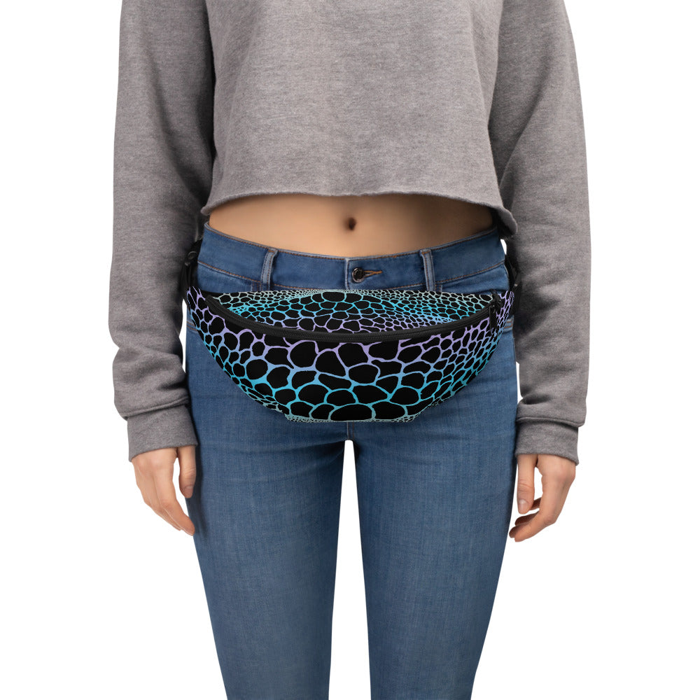 Wild Pastel Outline Fanny Pack | Colorful Organic Print | Festival Bum Bag | Belt Bag | Waist Pack | - Comfortable Culture - Fanny Packs - Comfortable Culture