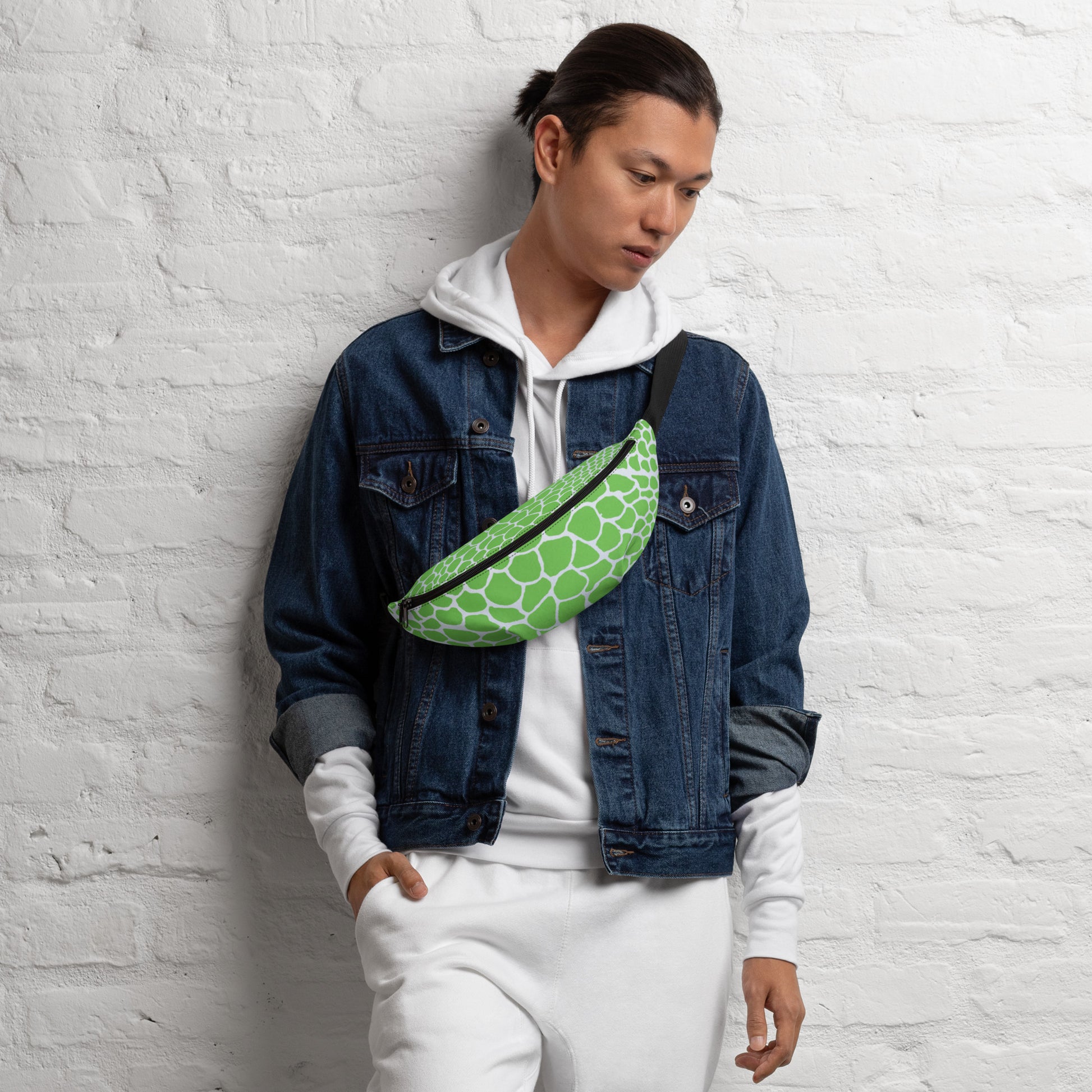 Wild Fanny Pack (Green/Silver) | Colorful Organic Print | Festival Bum Bag | Belt Bag | Waist Pack | - Comfortable Culture - Fanny Packs - Comfortable Culture