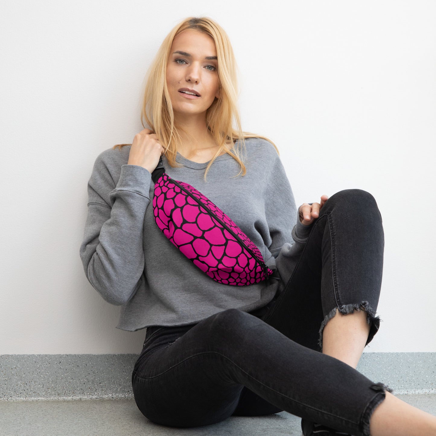 Wild Fanny Pack (Violet - Red) | Colorful Organic Print | Festival Bum Bag | Belt Bag | Waist Pack | - Comfortable Culture - S/M - Fanny Packs - Comfortable Culture