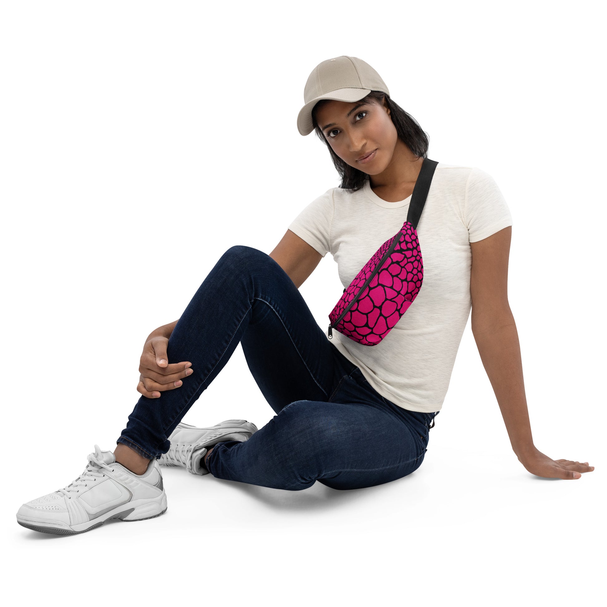 Wild Fanny Pack (Violet - Red) | Colorful Organic Print | Festival Bum Bag | Belt Bag | Waist Pack | - Comfortable Culture - Fanny Packs - Comfortable Culture