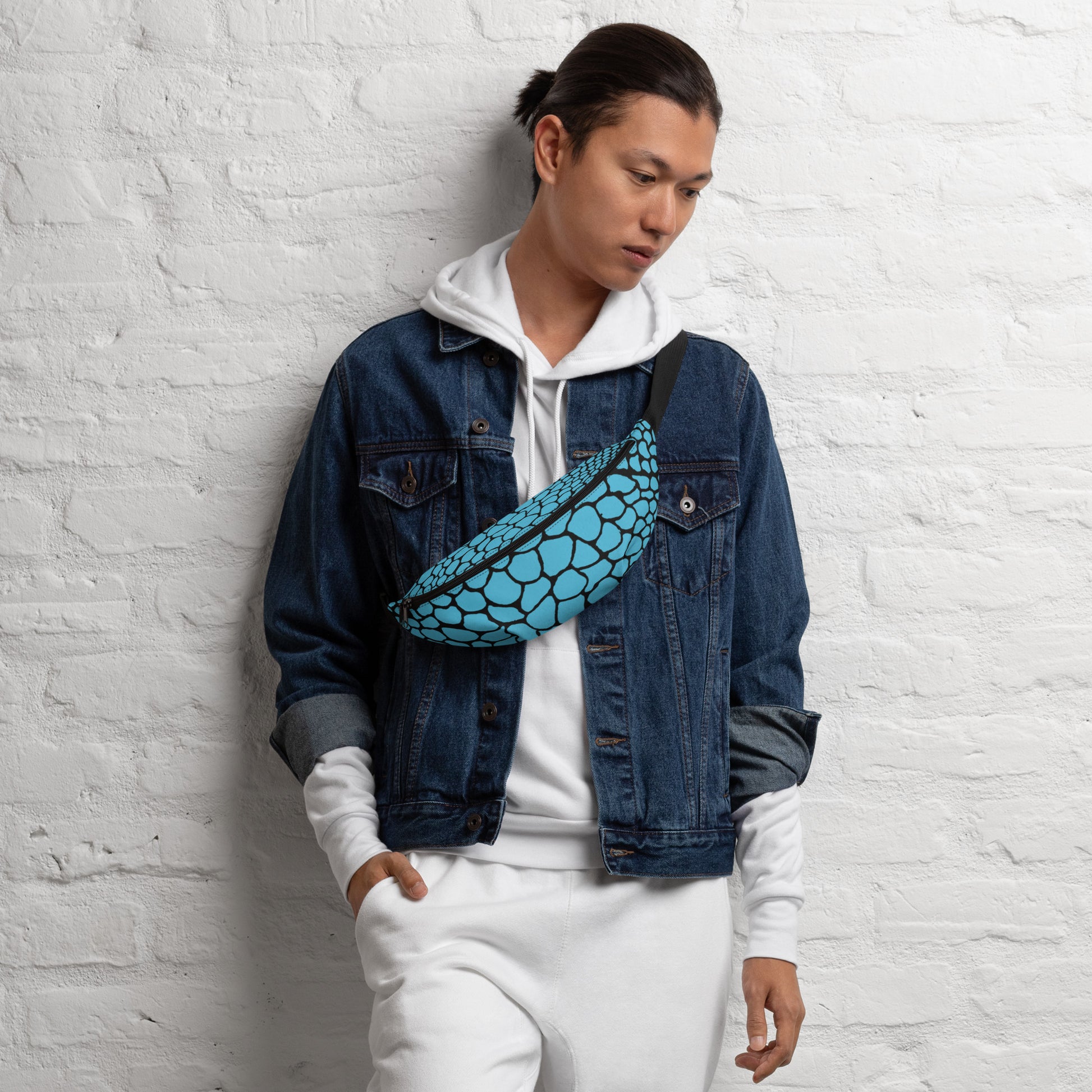 Wild Fanny Pack (Sky Blue) | Colorful Organic Print | Festival Bum Bag | Belt Bag | Waist Pack | - Comfortable Culture - Fanny Packs - Comfortable Culture