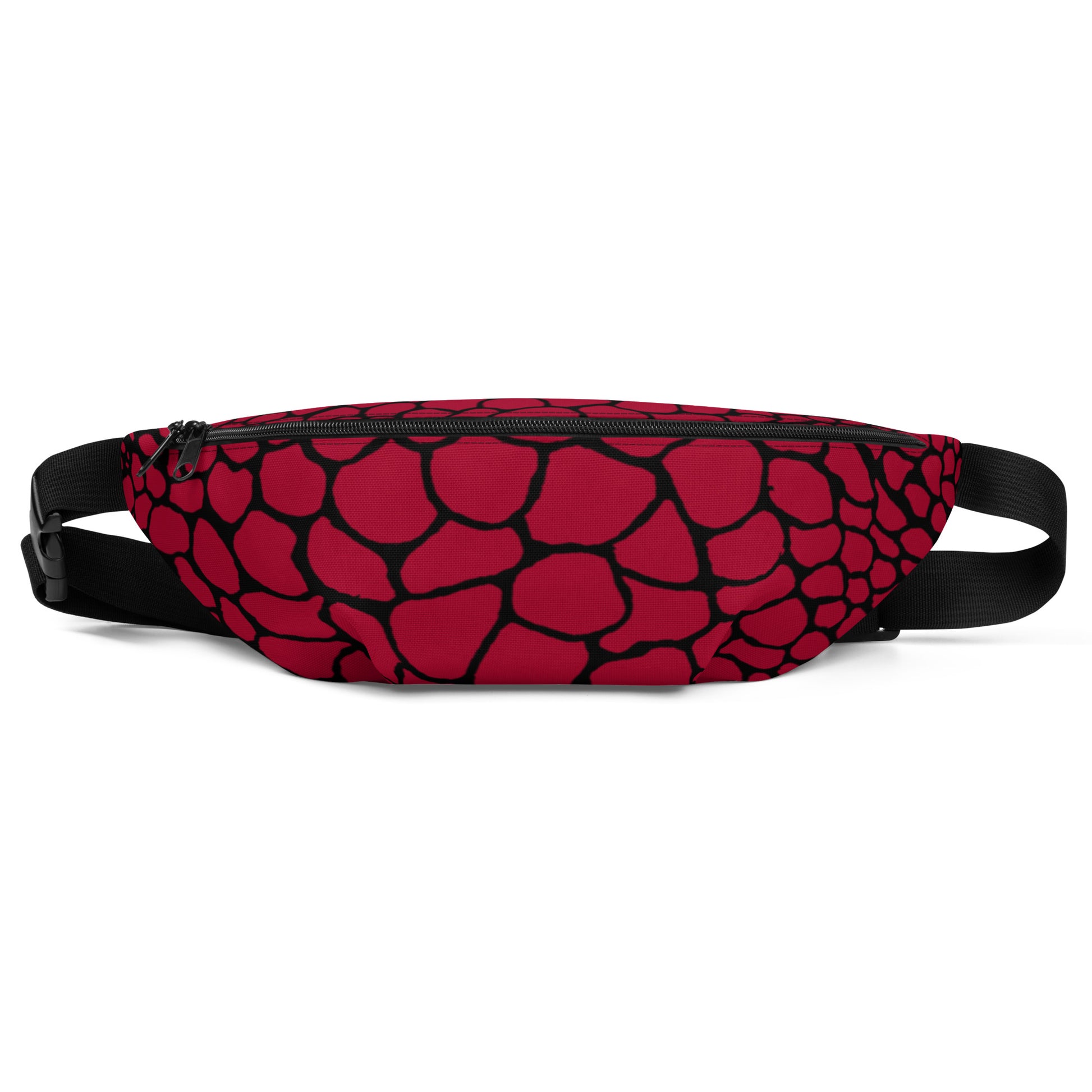 Wild Fanny Pack (Blood Red) | Colorful Organic Print | Festival Bum Bag | Belt Bag | Waist Pack | - Comfortable Culture - Fanny Packs - Comfortable Culture