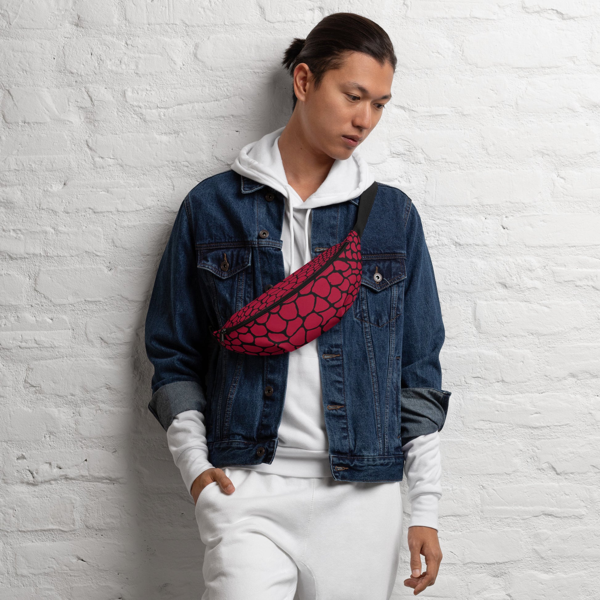 Wild Fanny Pack (Blood Red) | Colorful Organic Print | Festival Bum Bag | Belt Bag | Waist Pack | - Comfortable Culture - Fanny Packs - Comfortable Culture