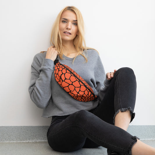 Wild Fanny Pack (Outrageous Orange) | Colorful Organic Print | Festival Bum Bag | Belt Bag | Waist Pack | - Comfortable Culture - Fanny Packs - Comfortable Culture