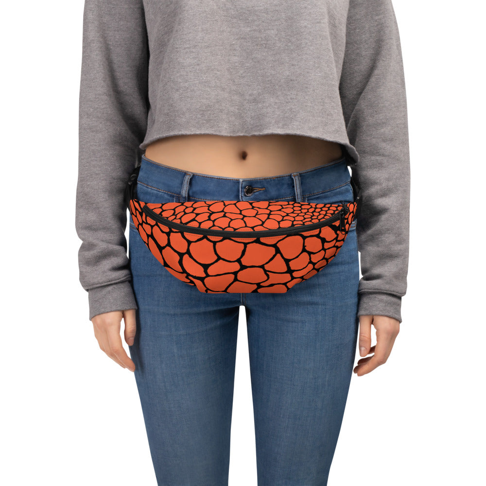 Wild Fanny Pack (Outrageous Orange) | Colorful Organic Print | Festival Bum Bag | Belt Bag | Waist Pack | - Comfortable Culture - Fanny Packs - Comfortable Culture